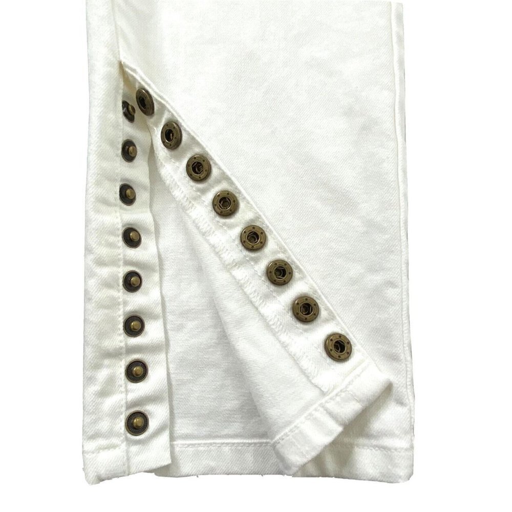 Soft Surroundings Metro Leggings Pants Size XSP Denim Snap Ankle White Jegging - Picture 6 of 10